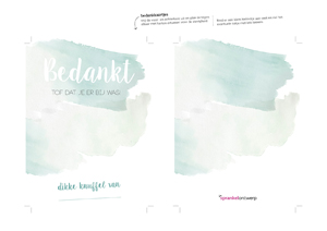 printable sweet 16 'watercolour' - bedankkaartje